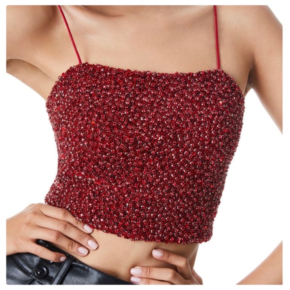 ALICE + OLIVIA Crystal Embellished Crop Top - Picture 7 of 17